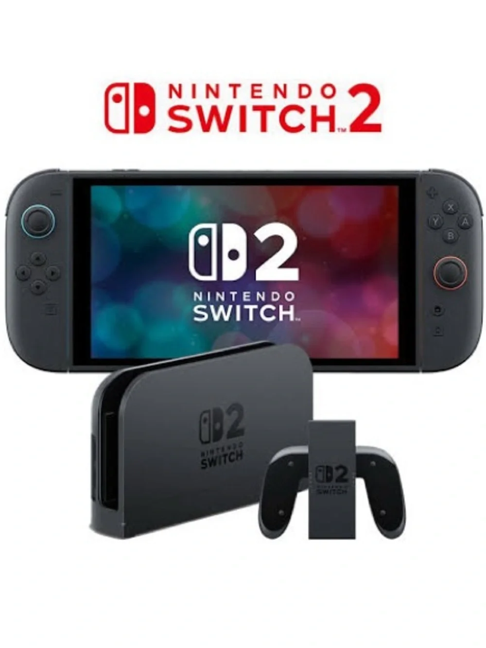 Nintendo Switch OLED Console with Gray Dock and Coral Accent Joy-Con